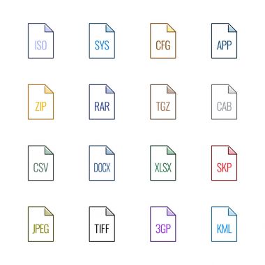 Dosya türü simgeleri: çeşitli - Linne Ul renk serisi