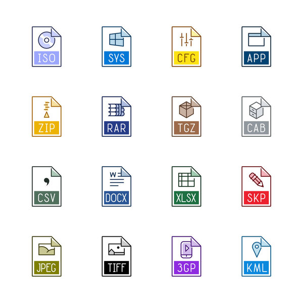File type icons: Miscellaneous - Linne Color series