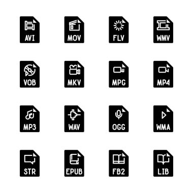 Dosya türü simgeleri - Video, ses ve kitaplar