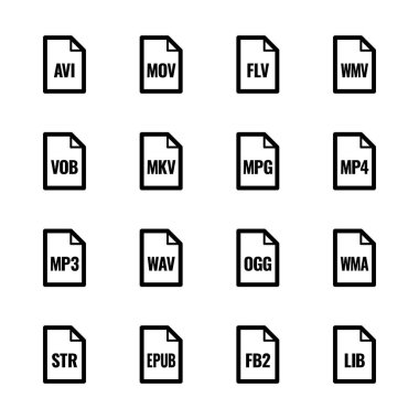 Dosya türü simgeleri - Video, ses ve kitaplar