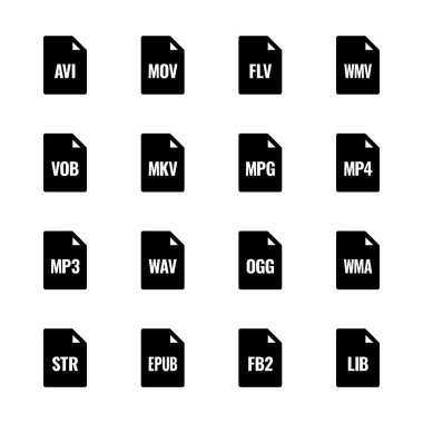 Dosya türü simgeleri - Video, ses ve kitaplar