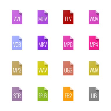 Dosya türü simgeleri - Video, ses ve kitaplar