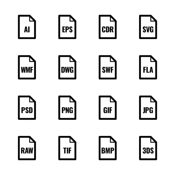 Symbole für Dateitypen - Grafiken — Stockvektor