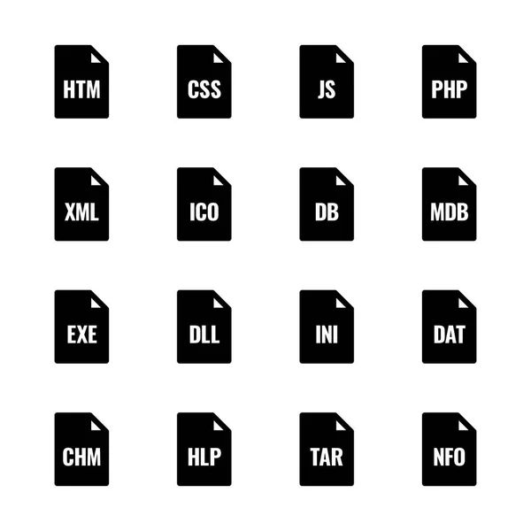 Dateityp-Symbole - Webseiten und Anwendungen — Stockvektor