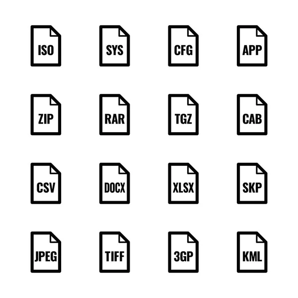 Ícones de tipo de arquivo - Diversos — Vetor de Stock