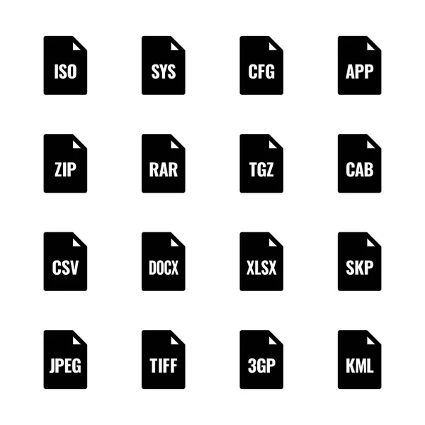 Icônes de type de fichier - Divers — Image vectorielle