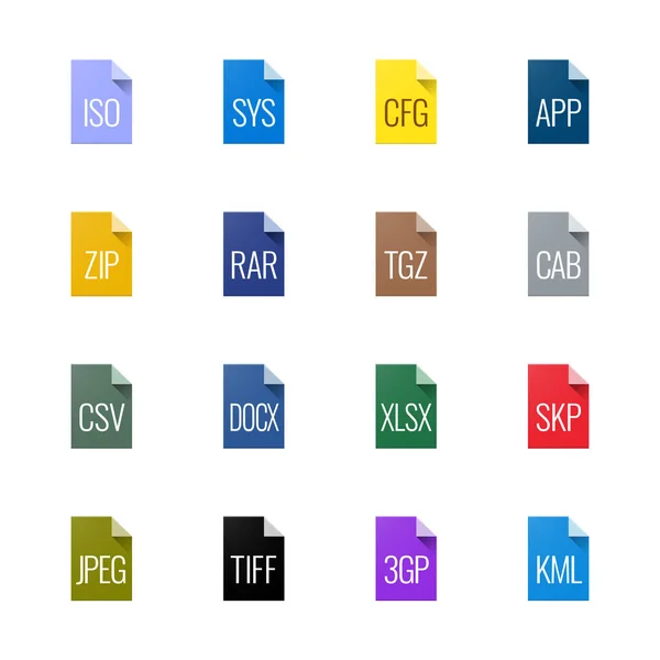 Iconos de tipo de archivo - Varios — Vector de stock