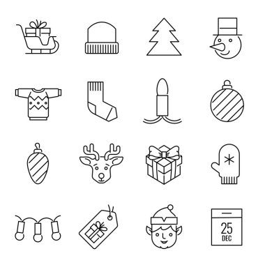 Christmas simgeleri - hediyeler, indirimler ve dekorasyon