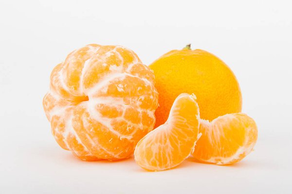 tangerines on a white background. tangerines. Vitamin C