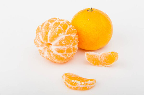 tangerines on a white background. tangerines. Vitamin C