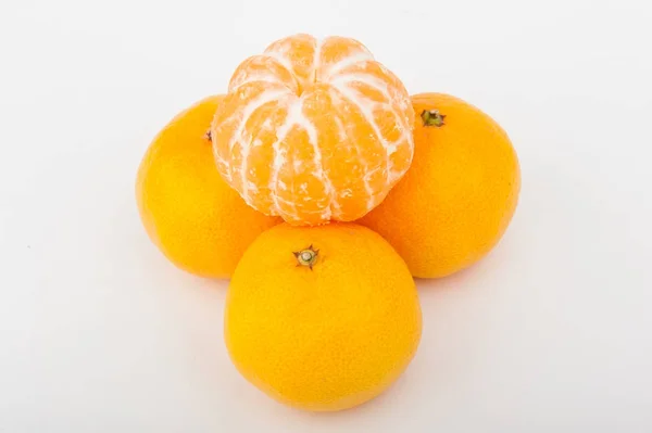 Mandarines Sur Fond Blanc Mandarines Vitamine — Photo