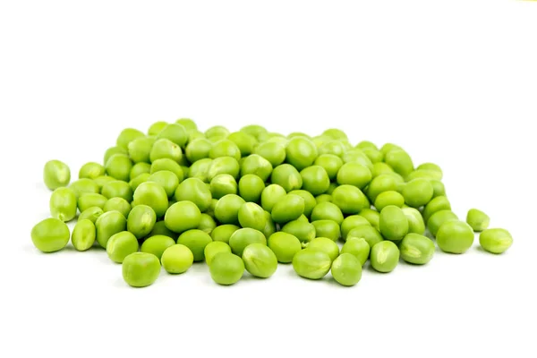 Groene Erwten Een Witte Achtergrond — Stockfoto