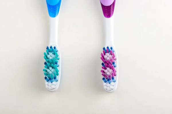 Zahnbürste Auf Weißem Hintergrund Zahnseide Zahnbürste — Stockfoto