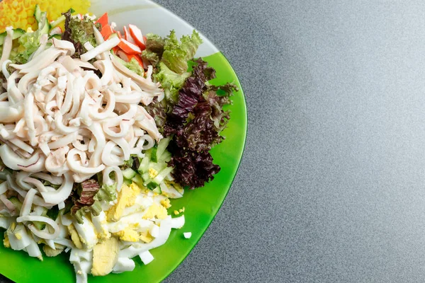 Ingredientes Para Fazer Salada Uma Chapa Verde Conceito Alimentação Saudável — Fotografia de Stock