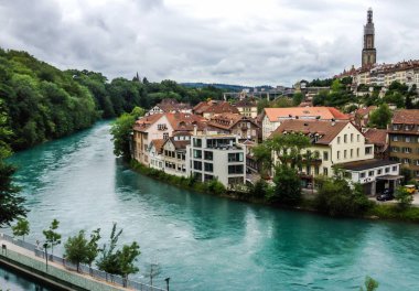 Berne gül Bahçe, rosengarten, dağın tepesinde eski kasabadan Panorama görünümünü Bern Kanton, İsviçre sermaye, Avrupa.