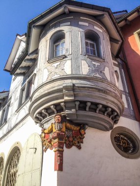 Geleneksel Bina dış eski şehir St. Gallen, İsviçre, Avrupa'nın