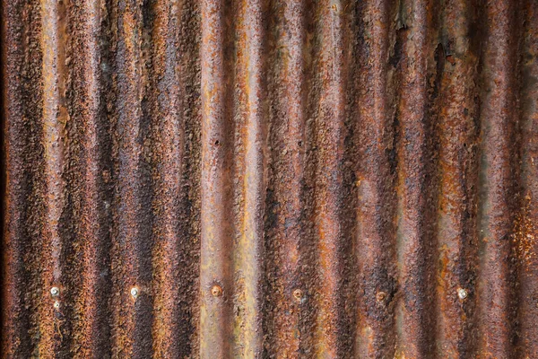 Old Detailed Aged Vintage Rusty Corrugated Red Brown Textured Zinc — Stock Photo, Image