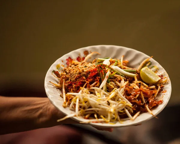 Masakan Cepat Saji Jalanan Asia Thai Dalam Panci Panas Pad — Stok Foto