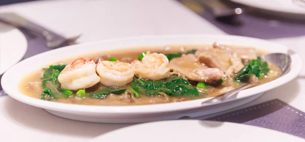 Delicioso Tradicional Chinês Hong Kong Chinatown Style Seafood Pan Fried — Fotografia de Stock