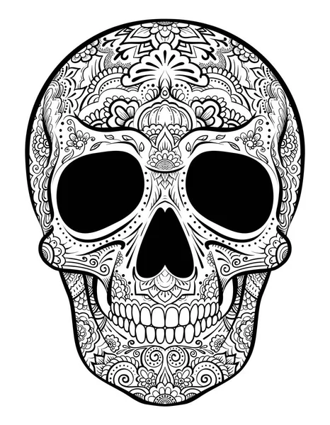 Skull with ornaments — Stock Vector