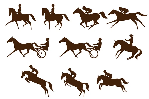 Equestrian sports logos — Stock Vector