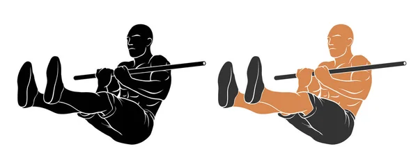 L sit pull up — Stock Illustration L sit pull up Stock Illustration