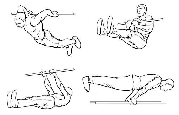 街头锻炼大纲集 — 图库矢量图片