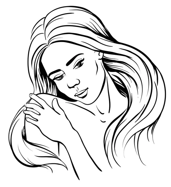 Girl with loose hair — Stock Vector