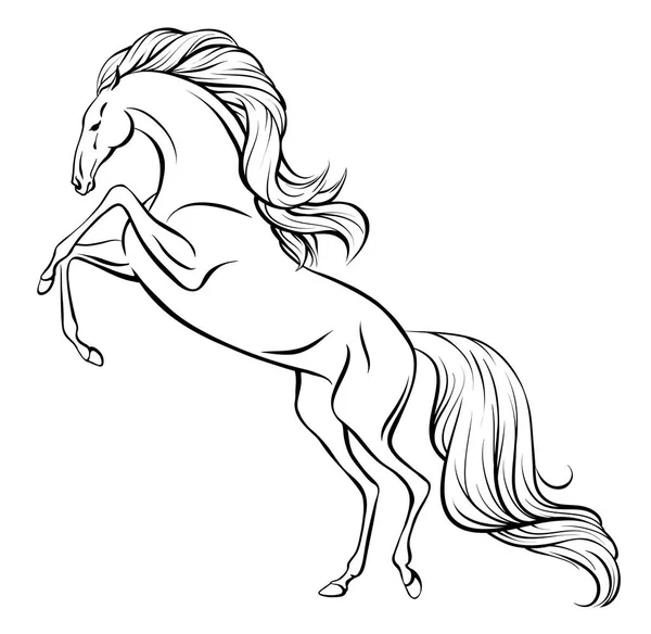 Galloping horse with long mane and tail — Stock Vector