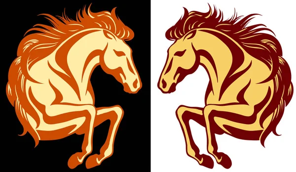 Clip-art de saltar caballo — Vector de stock