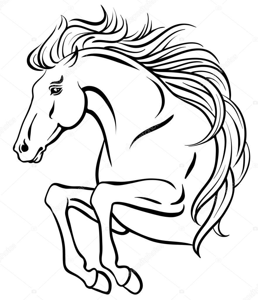 Clip-art of jumping horse