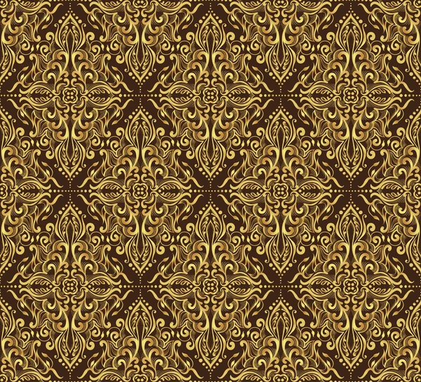 Seamless golden damask wallpaper — Stock Vector © malkani 37581991