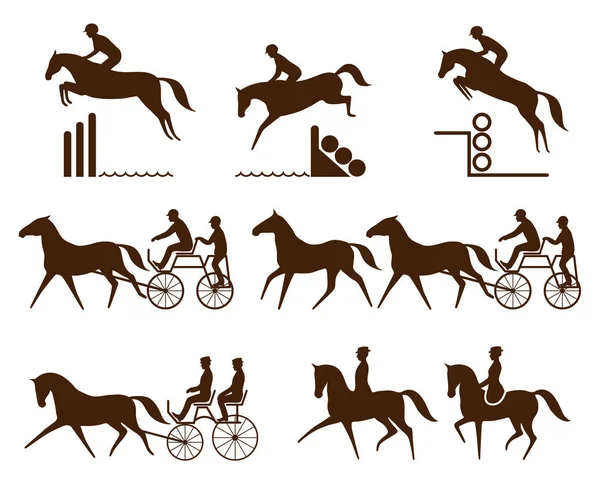 Equestrian sports logos — Stock Vector