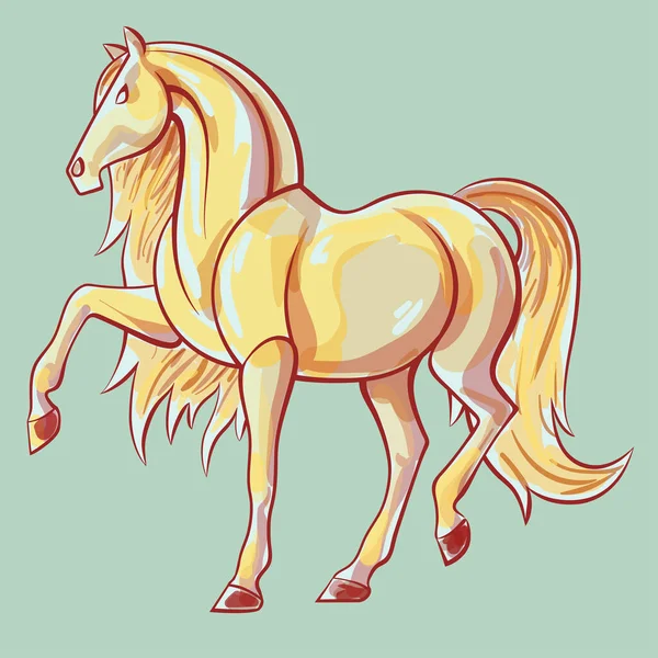 Stiliserade skisserade vektor akvarell häst utför piaffe — Stock vektor