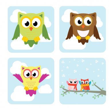 Komik baykuş koleksiyonu