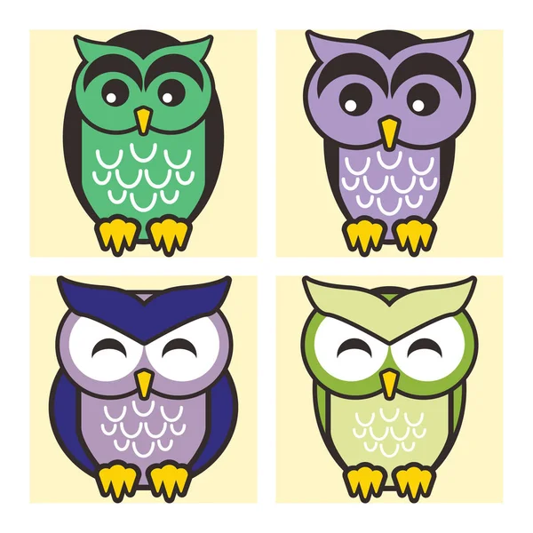 Owl Design Collection — Stock Vector