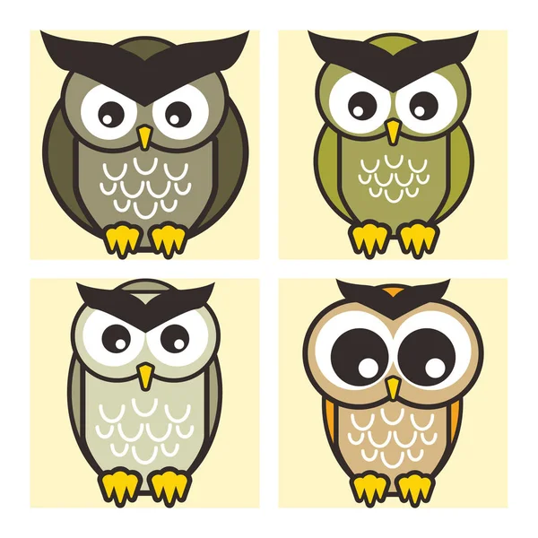 Owl Design Collection — Stock vektor