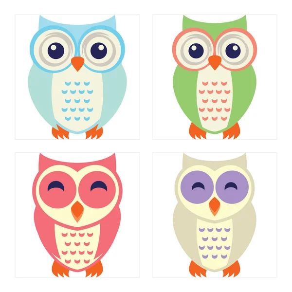 Owl Design Collection — Stock Vector