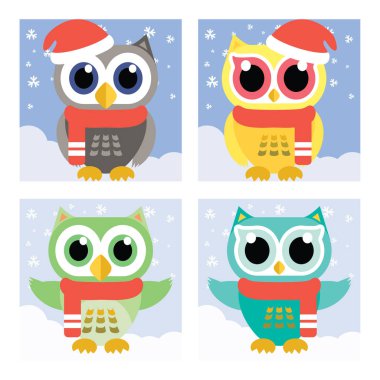 Baykuş koleksiyonu, herhangi bir arka plan tasarımı için güzel