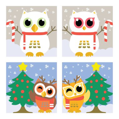 Komik baykuş büyük toplama