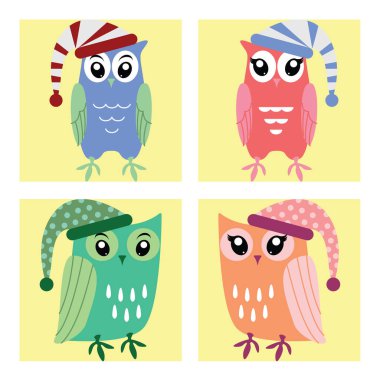 Komik baykuş koleksiyonu