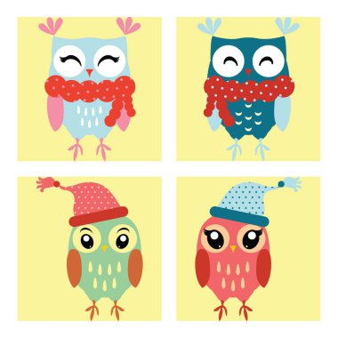 Komik baykuş koleksiyonu