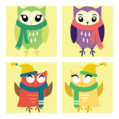 Komik baykuş koleksiyonu