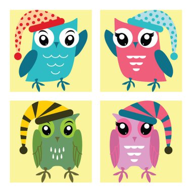 Komik baykuş koleksiyonu