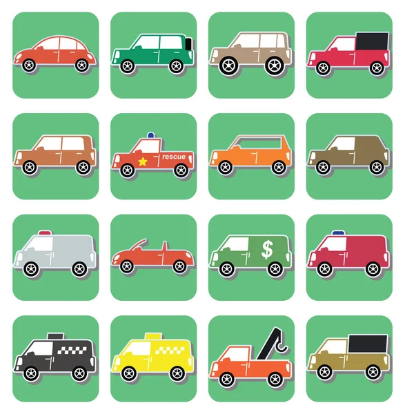 Коллекция автомобилей и грузовиков — стоковый вектор