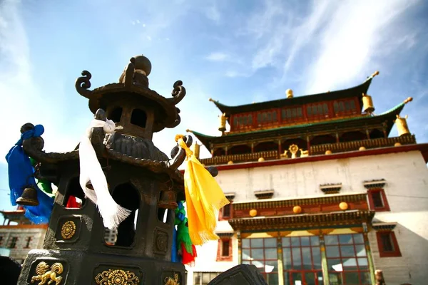 Το μοναστήρι gandantegchinlen είναι μια θιβετιανή στιλ βουδιστικό μοναστήρι στην μογγολική πρωτεύουσα της Ουλάν Μπατόρ, Μογγολία — Φωτογραφία Αρχείου