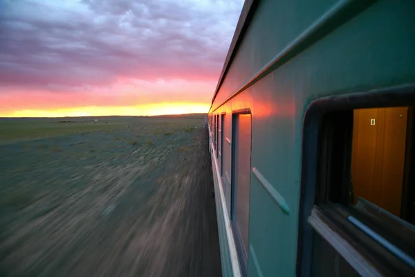 中国北京からウランバートルのモンゴルへの trans シベリアの鉄道 — ストック写真