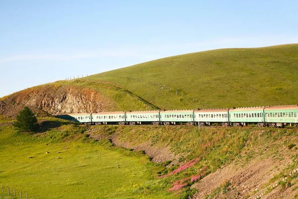 中国北京からウランバートルのモンゴルへの trans シベリアの鉄道 — ストック写真