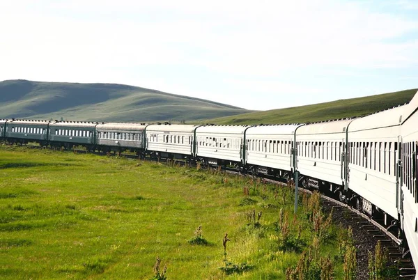 中国北京からウランバートルのモンゴルへの trans シベリアの鉄道 — ストック写真