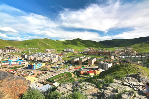 Tüm Ulaanbaatar şehrinin panoramik manzarası, Moğolistan